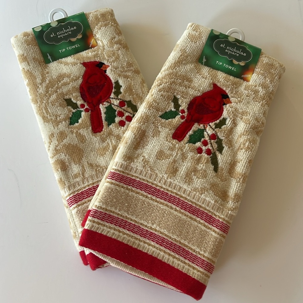 Cardinal Tip Hand Towels Set of 2